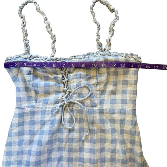 Urban Outfitters Blue and White Gingham Mini Dress - Picture 10 of 16